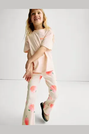 Marks & Spencer Girls Cotton Rich Peach Kickflare Leggings (2-8 Yrs)