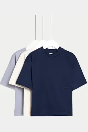 Marks & Spencer Boys 3pk Adaptive Pure Cotton T-Shirts (2-16 Yrs)
