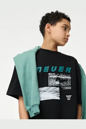 Marks & Spencer Boys Pure Cotton Graphic T-Shirt (6-16 Yrs)