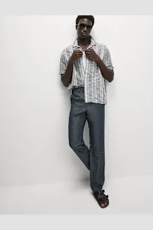 Marks & Spencer Mens Regular Fit Cotton Linen Blend Chinos