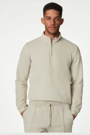 Autograph Mens Cotton Blend Half Zip Sweatshirt