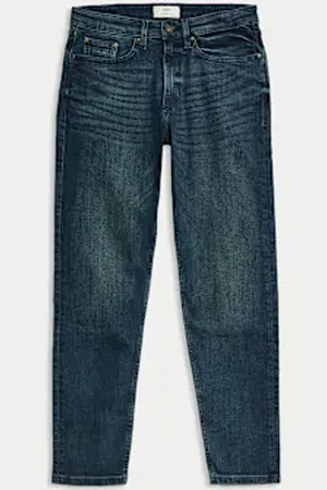 Marks & Spencer Mens Tapered Fit Vintage Wash Stretch Jeans