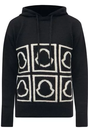Moncler Men Tops - Logo-jacquard Wool-blend Sweater - Mens - Black