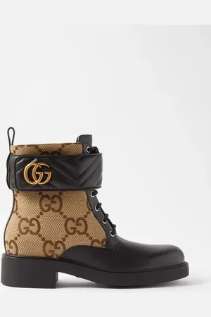 Gucci Blondie 60 Gg-supreme Canvas Boots In Beige