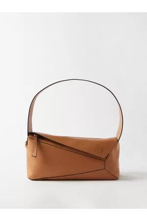 Loewe Women Purses - Puzzle Leather Shoulder Bag - Womens - Tan