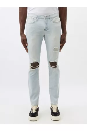 Frame L'homme Distressed Slim-leg Jeans - Mens