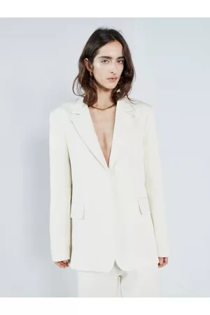 Raey Relaxed Ramie And Cotton-blend Suit Jacket - Womens - Ivory
