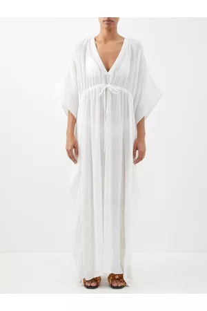 Raey Women Dresses - Drawstring-waist Cotton Cheesecloth Dress - Womens