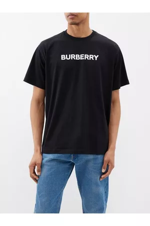 Burberry Men T-Shirts - Harriston Logo-print Cotton T-shirt - Mens - Black