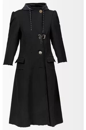 Balenciaga Hooded Distressed Technical-gabardine Coat - Womens