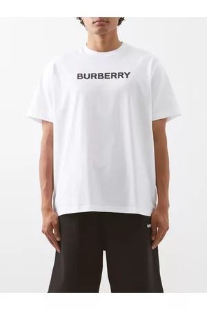 Burberry Men T-Shirts - Harriston Logo-print Cotton-jersey T-shirt - Mens - White
