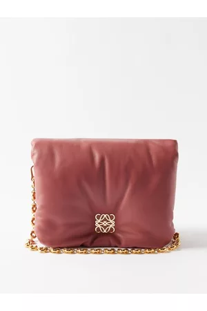 Loewe Goya Puffer Leather Shoulder Bag - Womens - Pink