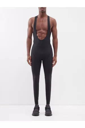 Cafe du Cycliste Men Sports Leggings - Marie Thermal Jersey Bib Tights - Mens - Black