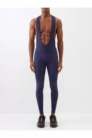 Pedla Men Sports Leggings - Superfleece Bib Tights - Mens - Blue Navy
