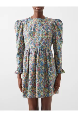 BATSHEVA X Laura Ashley Prairie Floral-print Cotton Dress - Womens - Multi