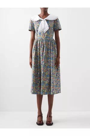 BATSHEVA Women Printed Dresses - X Laura Ashley Tye Floral-print Cotton Dress - Womens - Multi