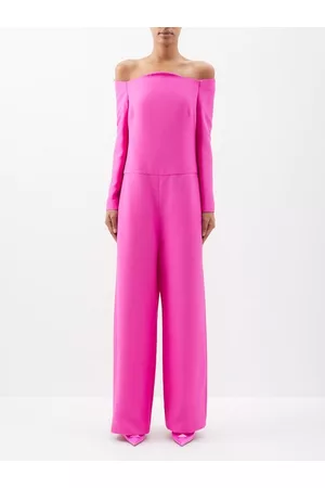 VALENTINO Women Jumpsuits - Crepe Couture Wool-blend Jumpsuit - Womens - Pink
