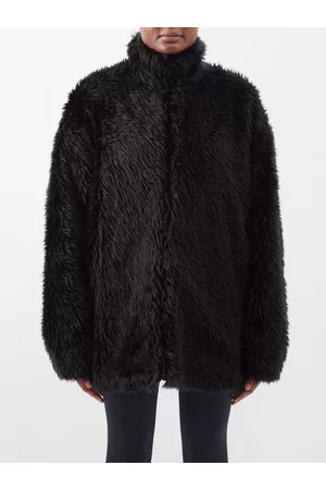 Balenciaga Faux-fur Jacket - Womens - Black
