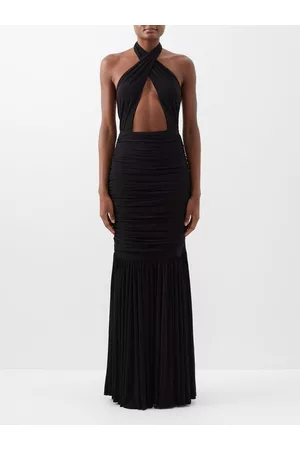 Norma Kamali Women Halter Dresses - Halterneck Fishtail Gown - Womens - Black