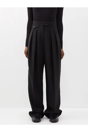 THE ROW Marcellita pleated wool-twill wide-leg pants