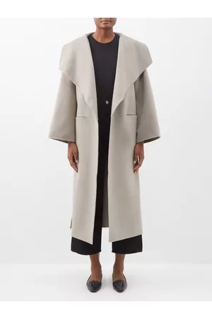 Totême Women Coats - Signature Pressed Wool-blend Coat - Womens - Light Grey