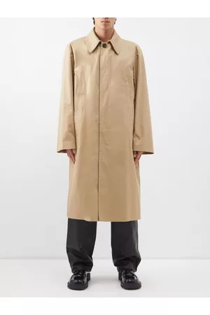 Maison Margiela Men Trench Coats - Oversized Cotton Trench Coat - Mens - Beige