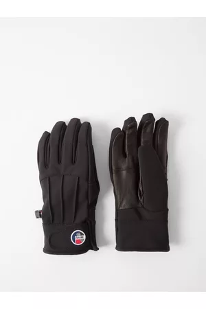 Fusalp Glacier Softshell And Leather Ski Gloves - Mens - Black
