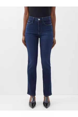 Frame Women Slim Jeans - Le Sylvie Slim Straight-leg Jeans - Womens - Dark Denim