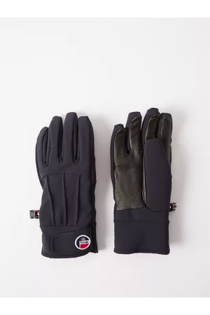 Fusalp Glacier Leather And Shell Ski Gloves - Mens - Blue Navy