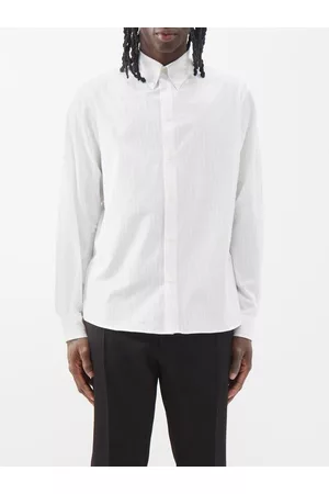 Maison Margiela Men Shirts - Striped Cotton Shirt - Mens - Off White