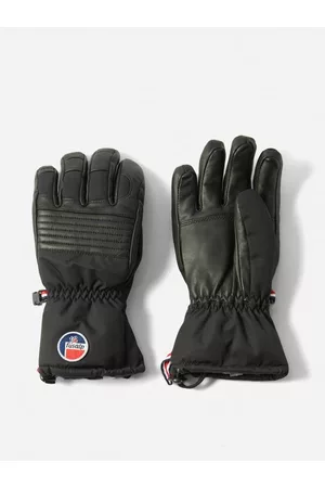Fusalp Men Ski Accessories - Albinen Softshell And Leather Ski Gloves - Mens - Black