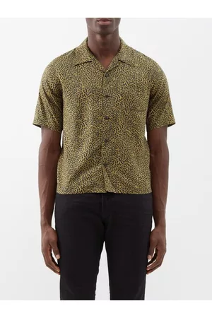 Saint Laurent Men Shirts - Hawaii Leopard-print Lyocell-blend Shirt - Mens - Leopard Print