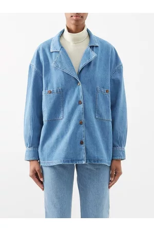 Giuliva Heritage Collection Women Denim Jackets - The Meryl Patch Dropped-shoulder Denim Jacket - Womens - Denim