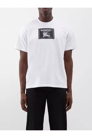 Burberry Men T-Shirts - Knight Label Cotton-jersey T-shirt - Mens - White Black