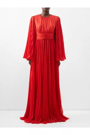 Dolce & Gabbana Women Evening Dresses & Gowns - Pleated Chiffon Gown - Womens - Red