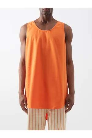 Men's New Era Orange Chicago Bears Brushed Sleeveless Tank Top