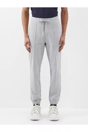 Moncler Men Sweatpants - Drawstring Cotton-jersey Track Pants - Mens - Grey