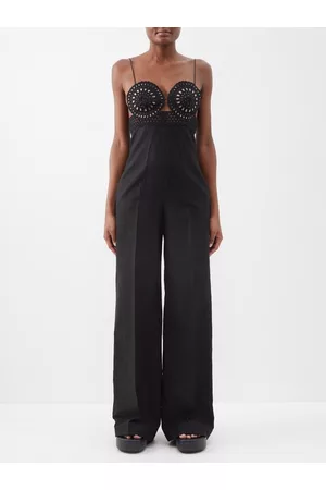 Stella McCartney Broderie-anglaise Bustier Jumpsuit - Womens - Black