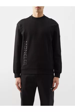 Moncler Men Sports Hoodies - Logo-print Cotton-jersey Sweatshirt - Mens - Black