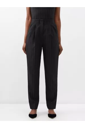 EMILIA WICKSTEAD Women Suit Pants - Gus Pinstriped Wool-blend Suit Trousers - Womens - Black