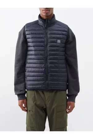 Stone Island Men Lightweight Gilets - Logo-patch Quilted-down Gilet - Mens - Blue Navy