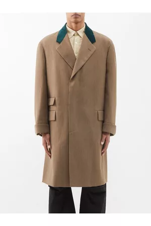 Maison Margiela Men Coats - Wool Overcoat - Mens - Chestnut