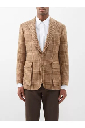 Ralph Lauren Men Blazers - Kent Prince Of Wales-check Wool Blazer - Mens - Camel Check
