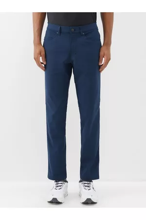 Lululemon Men Stretch Pants - Abc Stretch-jersey Trousers - Mens - Blue Navy