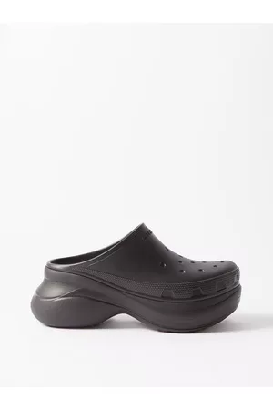 Balenciaga Men Clogs - X Crocs Moulded-rubber Platform Clogs - Mens - Black