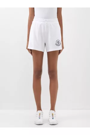 Moncler Women Sweats - Logo-print Cotton-piqué Shorts - Womens - White