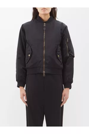 Balenciaga Women Bomber Jackets - Cropped Bomber Jacket - Womens - Black
