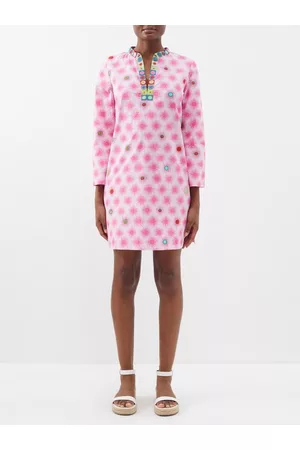 EMPORIO Women Printed & Patterned Dresses - Sarah Smile-print Cotton Kaftan Dress - Womens - Pink Multi