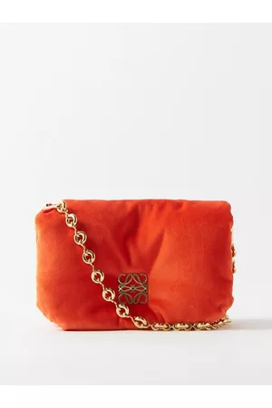 Loewe Women Wallets - Puffer Goya Padded-velvet Shoulder Bag - Womens - Orange