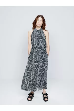 Raey Women Printed & Patterned Dresses - Snake Print Silk Halter Neck Dress - Womens - Python
